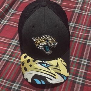 New Era Jacksonville Jaguars 39Thirty Black Teal Fitted Hat
